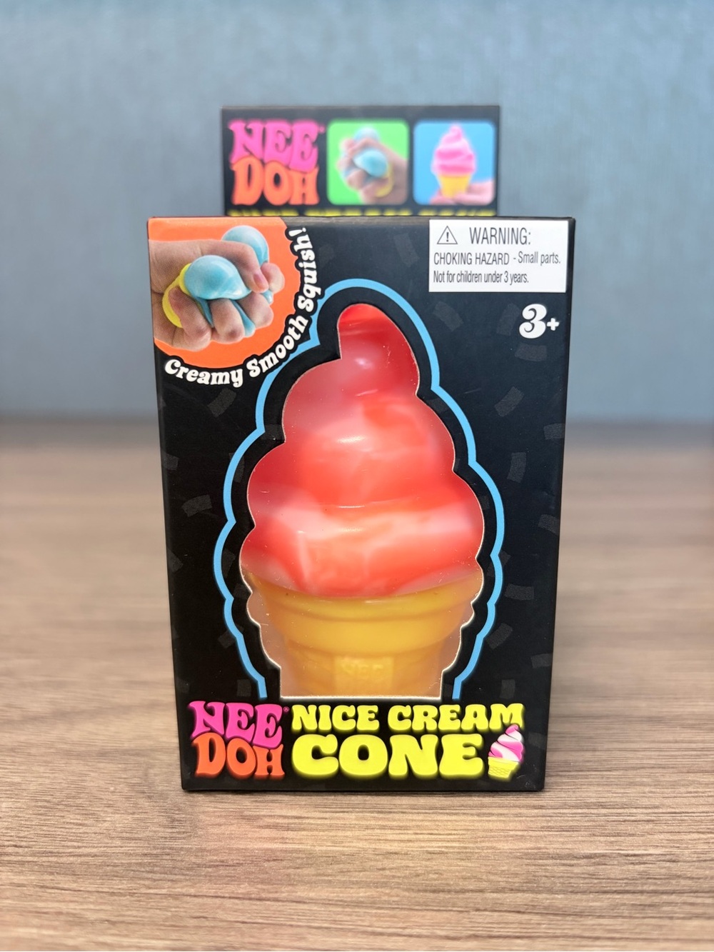 SHIPS TODAY NeeDoh Orange Swirl Nice Cream Cone Squishy Toy Kidcore Schylling
